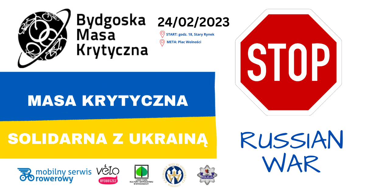Bydgoska Masa Krytyczna solidarna z Ukrainą